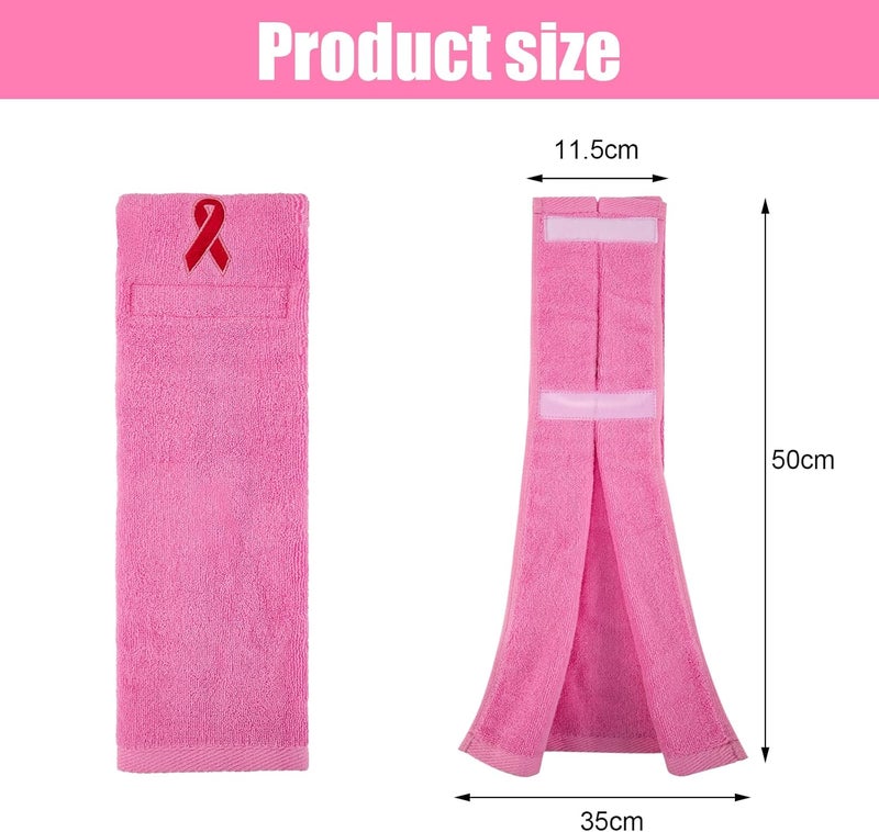 TUYUU Breast Cancer Football Quarterback Towel - Pink Ribbon Decorations for Believe Hope, Youth Men Women Football Towel Accessory - Image 2
